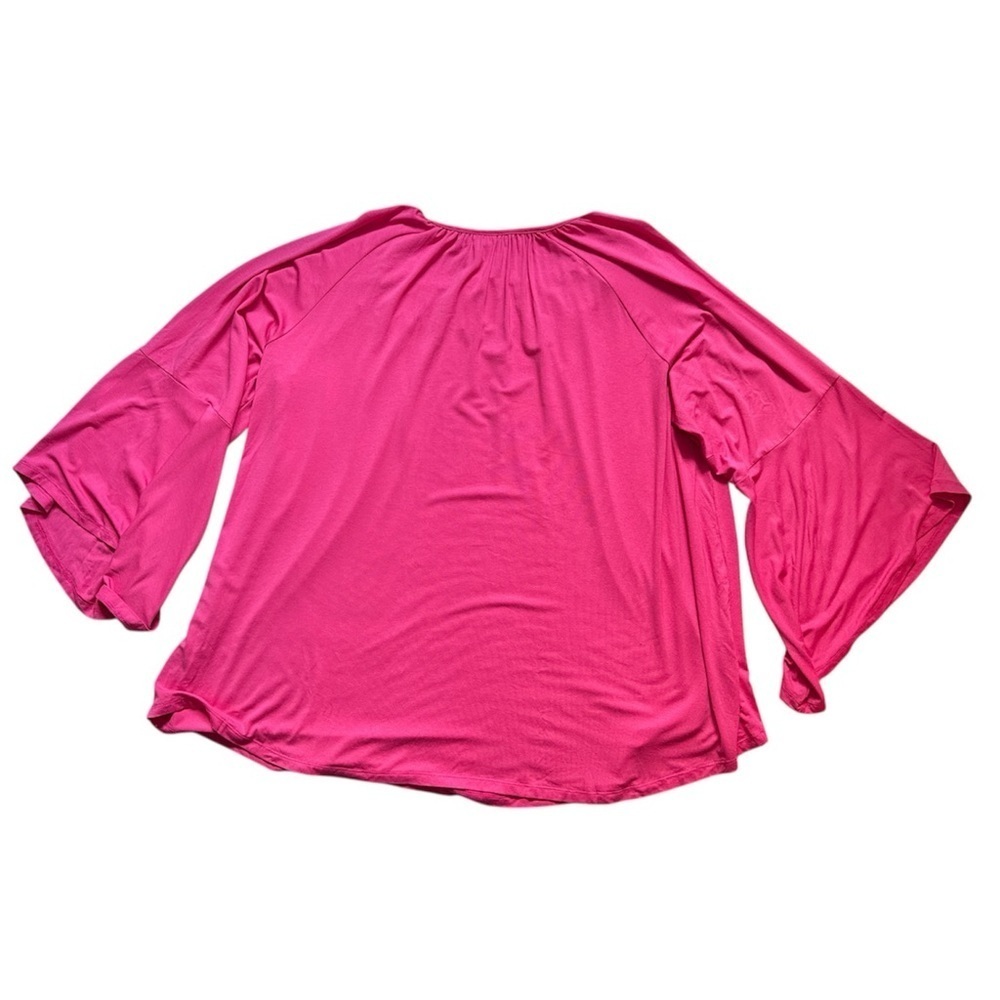 Ashley Stewart Pink Bell Sleeve Peasant Top NWT - Picture 7 of 10
